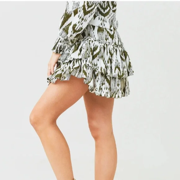 MISA LOS ANGELES Evienne Ikat Print Tiered Mini Skirt XS - Picture 3 of 12